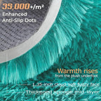 2x6 Runner Rug for Bedroom: Fluffy Shag Soft Washable Rugs Small Fuzzy Plush Indoor Carpet for Hallway Bedside Dorm Kids Girls Boys Room (Teal Blue, 2'x6')
