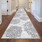 HEBE Hallway Runner Rug 2'8''x14' Washable Vintage Distressed Area Rugs Non Slip Laundry Rug Runner Boho Floor Carpet Runners for Hallways Entryway Laundry Room Kitchen Bathroom