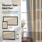 100% Blackout Shield Linen Blackout Curtains for Bedroom, Natural Flax Grommet Curtains for Living Room, Thermal Insulated Room Darkening Drapes for Nursery, Boho Home Decor, 50" W x 108" L, 2 Panels