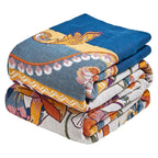 MSGKV Boho Throw Blanket 50"x60" Cotton Throw for Couch Sofa, Floral Quilt
