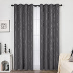 Deconovo Living Room Curtains 84 Inches Long, Blackout Curtains for Bedroom