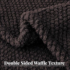 Whale Flotilla Twin Size Fuzzy Fleece Blanket, Fluffy Warm Soft Jacquard Bed Blankets for All Season, Lightweight and Cozy, 60x80 Inch, Coffee