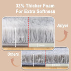 Ultra Soft Runner Rugs for Bedroom Hallways with Upgraded Non-Slip Rubber Backing & Thick Memory Sponge, 2 Packs 2x3 Feet Fluffy Shag Throw Area Rug for Bedside Dorm Tie-dye Light Grey