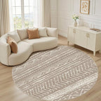 Nakagishi Area Rug Living Room Rugs: 4X4 Machine Washable Boho Large Neutral Farmhouse Stain Resistant Moroccan Indoor Floor Carpet for Bedroom Nursery Dorm Dining Room Home-Dark Brown