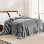 Exclusivo Mezcla Fuzzy Large Fleece Throw Blanket for Couch, Mixed Black