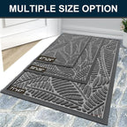 Colorxy Waterproof Doormat, Sturdy Natural Rubber Front Door Mats, Non Slip Low Profile Indoor Outdoor Entrance Mat, Stain Resistant Easy Clean Floor Mat for Patio or Entryway, 47''x24'', Dark Grey