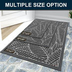 Colorxy Waterproof Front Doormat, Sturdy Natural Rubber Door Mat, 59x34