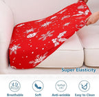 hyha Printed Couch Cushion Covers, Floral Sofa Covers Washable for 3 Cushion Couch, Stretch Pattern Outdoor Cushion Covers for Patio Furniture with Elastic Bottom(Large, Snowflake Bell)