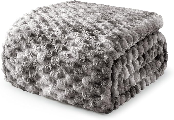 Exclusivo Mezcla 3D Fleece Twin Size Blanket for Bed, Tie-dye Grey
