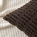 MIULEE Pack of 2 Corduroy Decorative Throw Pillow Covers 18x18 Inch Soft Boho Striped Pillow Covers Modern Farmhouse Home Decor for Sofa Living Room Couch Bed Dark Brown