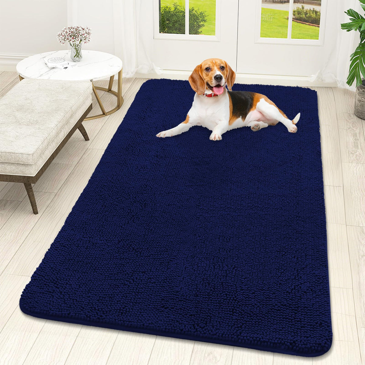 OLANLY Dog Door Mat for Muddy Paws 59x32, Super Absorbent Chenille Mud Mat
