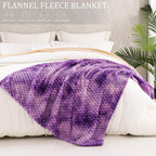 Exclusivo Mezcla Large 3D Fleece Throw Blanket for Couch, Tie-dye Purple