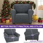 ZNSAYOTX Super Stretch Chair Slipcover Universal Sofa Chair Covers for Living Room Dogs Pet Furniture Protector Spandex Armchair Slipcovers with Anti Slip Foam Sticks (Dark Grey, Chair)