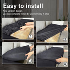 Leather Look Couch Cushion Covers Sofa Seat Slipcovers Sets Couches Furniture Protector for Sectional Armchair Loveseat Pets Kids Stretch Spandex Fabric (3 Cushion XL Sofa, Dark Grey)