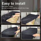 ANARACHON Leather Look Couch Cushion Covers Sofa Seat Slipcovers Sets Couches Furniture Protector for Sectional Armchair Loveseat Pets Kids Stretch Spandex Fabric (3 Cushion XL Sofa, Dark Grey)