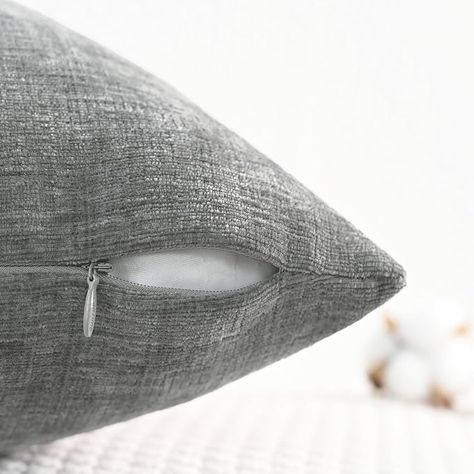 CaliTime Decorative Couch Throw Pillow Covers 26 X 26 Inches Medium Grey