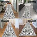 HEBE Hallway Runner Rug 2'8''x14' Washable Vintage Distressed Area Rugs Non Slip Laundry Rug Runner Boho Floor Carpet Runners for Hallways Entryway Laundry Room Kitchen Bathroom