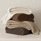 EVERGRACEHOME Chunky Chenille Knit Throw Blanket, 60 x 80, Sand Dune