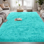 4x6 Area Rugs for Living Room Rug: Soft Fluffy Shag Teal Blue Rugs for Bedroom, Non-Slip Large Fuzzy Plush Rug Indoor Floor Carpet for Nursery Kids Boys Girls Room, Dorms, Playroom, Modern Home Decor