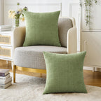 MIULEE Soft Chenille Euro Throw Pillow Covers Sage Green 22x22 Pack of 2