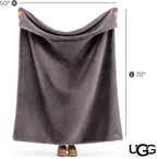 UGG Euphoria Faux Fur Throw Blanket, Oversized Soft Throw for Bed or Couch, Luxury Bedroom Decor, Plush Blankets, Machine Washable, 50-inch x 70-inch, Charcoal Grey