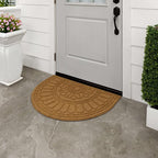 Mohawk Home Entryway Door Mat 2' X 3' All Weather Outdoor Non Slip Recycled Rubber Doormat, Rope Impressions Light Brown