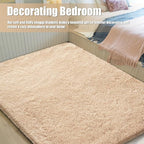 9x12 Fluffy Area Rugs for Living Room,Large Fuzzy Shag Area Rug for Bedroom,Beige Soft Non-Shedding Indoor Plush Carpet for Kids Bedroom Nursery Home Decor