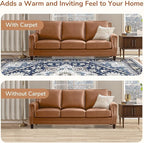 OPPODREAM Soft 8x10 Area Rugs for Living Room, Washable 8x10 Rugs for Bedroom with Non Slip Backing, Faux Cashmere Low-Pile 8 x 10 Carpet, Navy Blue & Gold