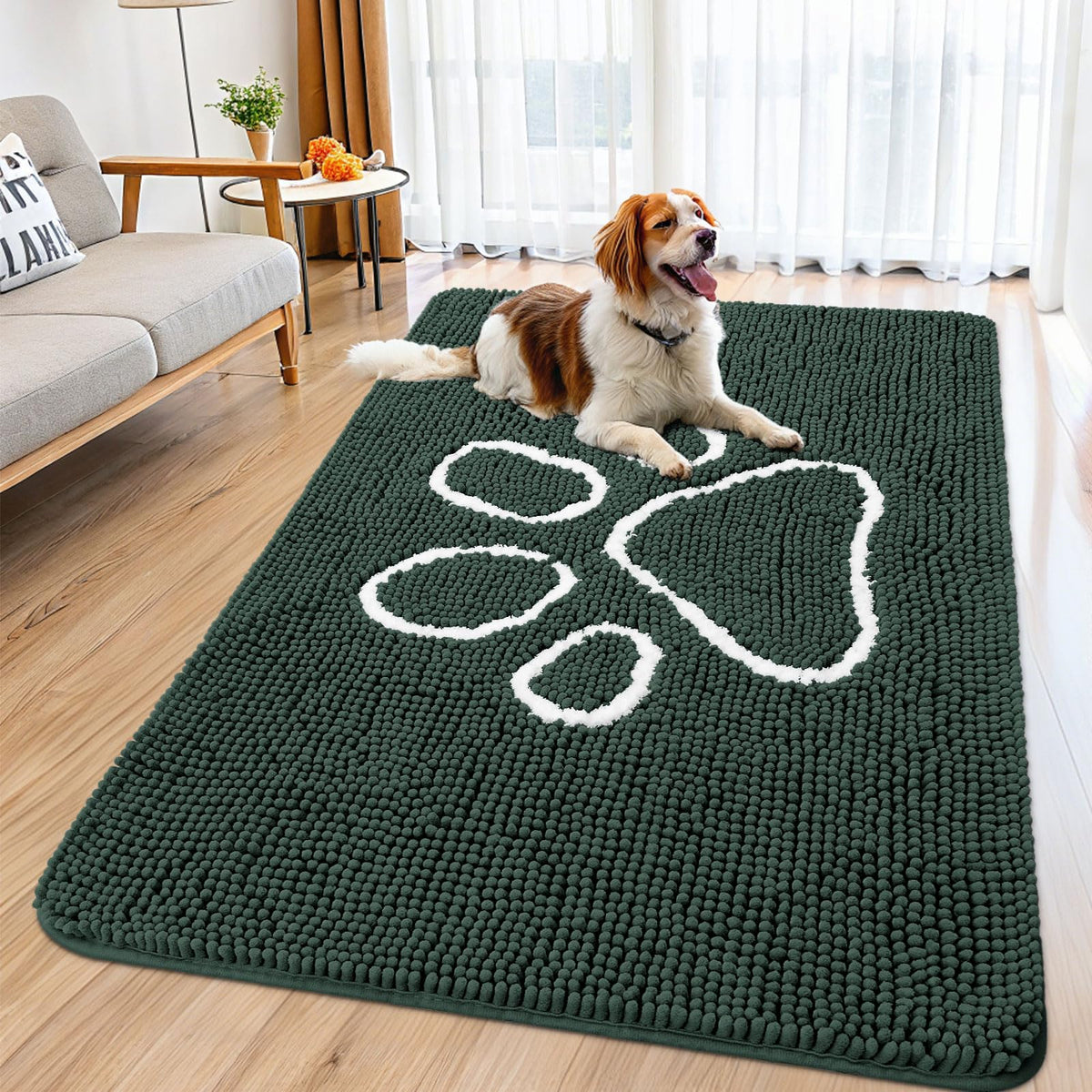 Smiry Dog Door Mat for Muddy Paws, Absorbent Non Slip Dirt Trapper, 59x35