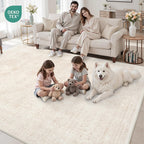 Luxturiy 5x7 Area Rugs Living Room: Bedroom Neutral Washable Carpet Beige