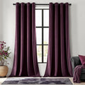 MIULEE Velvet Curtains Purple Orchid Elegant Grommet Thermal Insulated Soundproof Room Darkening Curtains/Drapes for Classical Living Room Bedroom Decor 52 x 96 Inch Set of 2