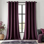 MIULEE Velvet Curtains Purple Orchid Elegant Grommet Thermal Insulated Soundproof Room Darkening Curtains/Drapes for Classical Living Room Bedroom Decor 52 x 96 Inch Set of 2
