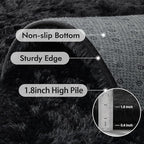 5x8 Ft Extra Large Shag Rugs for Living Room, Ultra Soft Fluffy Furry Area Rugs for Bedroom Indoor Floor, Aesthetic Carpet for Kids Home Decor (Black)