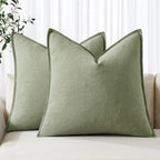 MIULEE Decorative Linen Pillow Covers 20x20 Inch Sage Green
