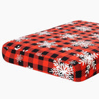 hyha Printed Couch Cushion Covers, Floral Sofa Covers Washable for 3 Cushion Couch, Stretch Pattern Outdoor Cushion Covers for Patio Furniture with Elastic Bottom(Large, Checkered Snowflake)