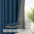 Navy Blue Short Blackout Curtains 54 Inch Length 2 Panels for Bedroom Men Room Decor Darkening Linen Textured Insulated Curtains for Living Room Bathroom Window Dark Navy Midnight Blue Wide 52x54 Long