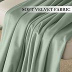 RYB HOME Mint Green Velvet Curtains 102 inches Long, Room Darkening, Floor-Length, Stylish Velvet Drapes with Hook Belt for Nursery Living Room Office, 52" W x L102 L, Auqa