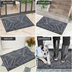Colorxy Waterproof Front Doormat, Sturdy Natural Rubber Door Mat, 59x20