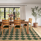 Lahome Colette Checkered Washable Rugs 8x10, Easy Jute Rug for Living Room Patio, Farmhouse Neutral Indoor Outdoor Carpet Non Slip Non Shedding Floor Carpet for Office Deck Backyard