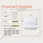 Utopia Bedding 20x26 Pillow Inserts, White Throw Pillows for Couch, 2 Pack