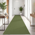 KOZYFLY Runners for Hallways 3x10 ft Washable Kitchen Runner Non Slip Rubber Backed Hallway Rugs Cotton Entryway Runner Rug Floor Carpet for Indoor Hall, Backdoor, Kitchen, Olive Green/Earthy Green