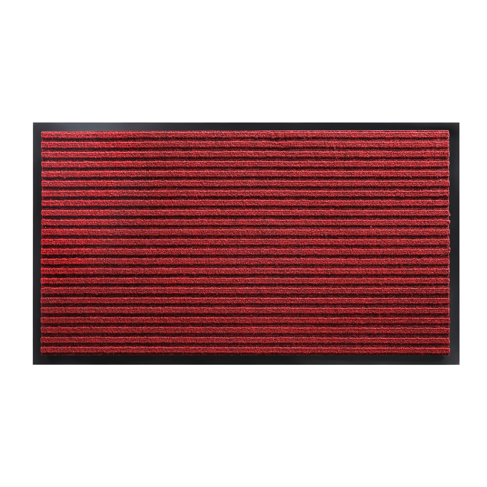 Yimobra Front Door Mat Outdoor Indoor Entrance, 100% Waterproof All-Season All Weather Doormat, Welcome Matt Outside Entry, Non Slip, Low Profile, Heavy Duty Patio Porch Floor Mats,36 x 17,Black Red