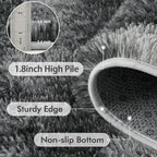 5x7 Ft Large Shag Rugs for Bedroom Living Room, Tie Dyed Ultra Soft Fluffy Furry Area Rug for Indoor Floor, Aesthetic Carpet for Home Decor (Grey)