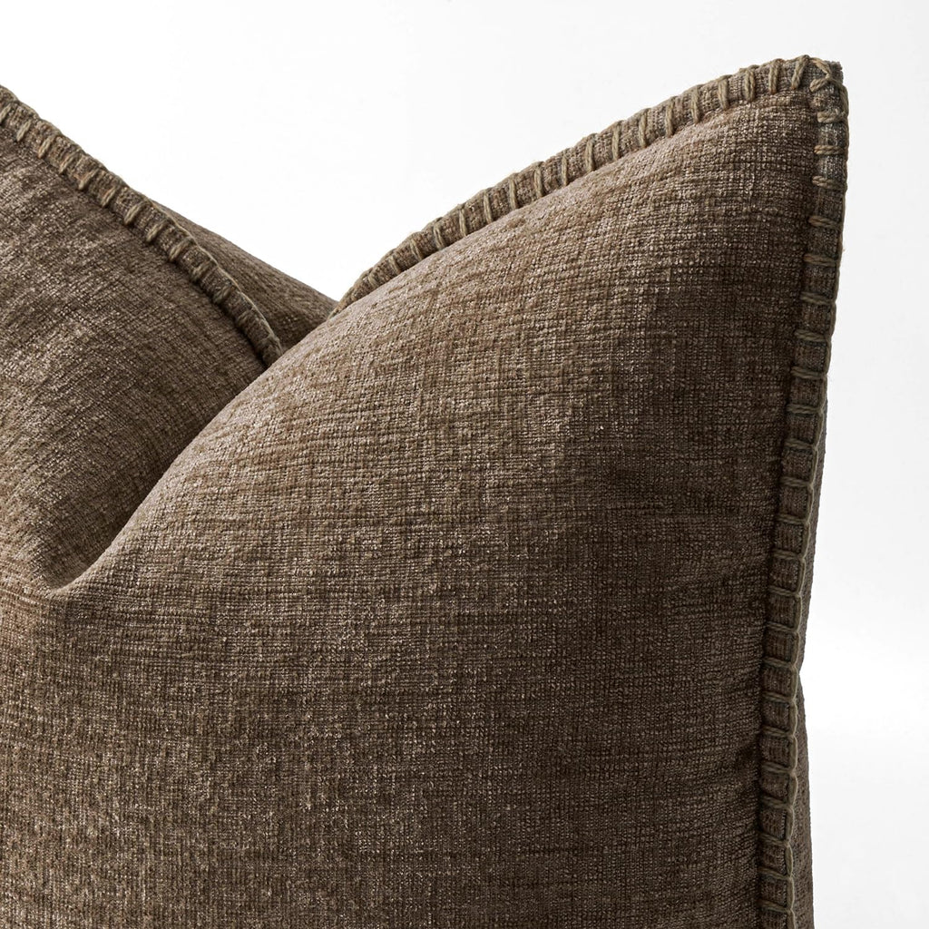 MIULEE Decorative Couch Throw Pillow Covers 20x20 Inch Brown 2 Pack
