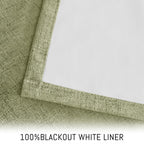 Yakamok Sage Linen Textured Curtains 63 Inches Long for Living Room