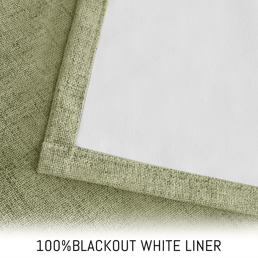 Yakamok Sage Linen Textured Curtains 72 Inches Long for Living Room