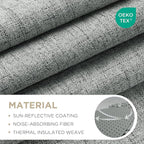 Joydeco Linen Blackout Curtains for Bedroom - 100% Light Blocking 1 Panels, Light Grey Drapes 100" W x 96" L, Thermal Insulated Room Darkening Curtains for Living Room, Rod Pocket & Back Tabs
