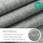 Joydeco Blackout Curtains for Bedroom - 100% Light Blocking 2 Panels Light Grey Drapes 37" W x 84" L, Thermal Insulated Room Darkening Curtains, Linen Textured for Living Room, Rod Pocket & Back Tabs