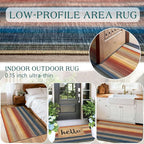 Modern Outdoor Rug - 28" x 43" Front Door Mat Indoor Outside Entrance Non-Slip Washable Outdoor Mat Rust Ombre Entry Rug for Entryway Kitchen Bedroom Layered Doormat for Front Porch Decor
