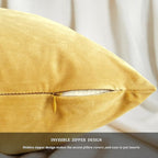 GIGIZAZA Yellow Velvet Pillow Covers 20x20 Decorative Pillows Pack of 2